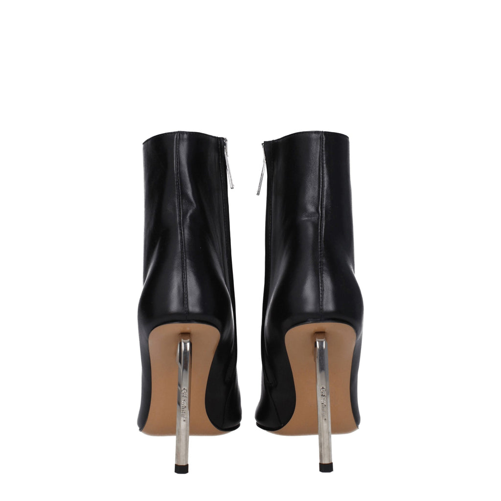 Off-White Schwarze Leder-Stiefeletten