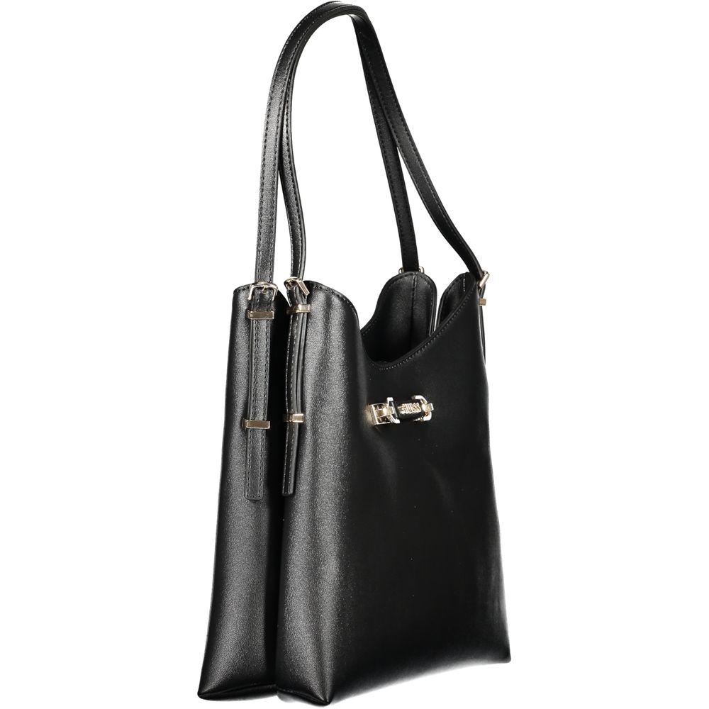 Guess Jeans Schwarze Damen-Handtasche aus Polyurethan