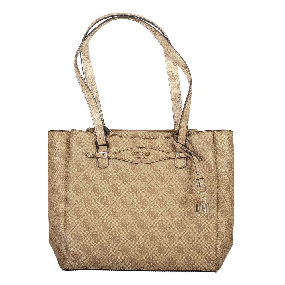 Guess Jeans Damen-Handtasche aus beigem Polyurethan