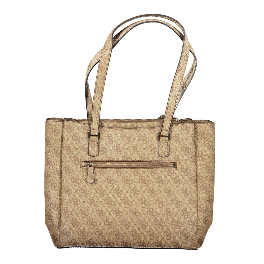 Guess Jeans Damen-Handtasche aus beigem Polyurethan