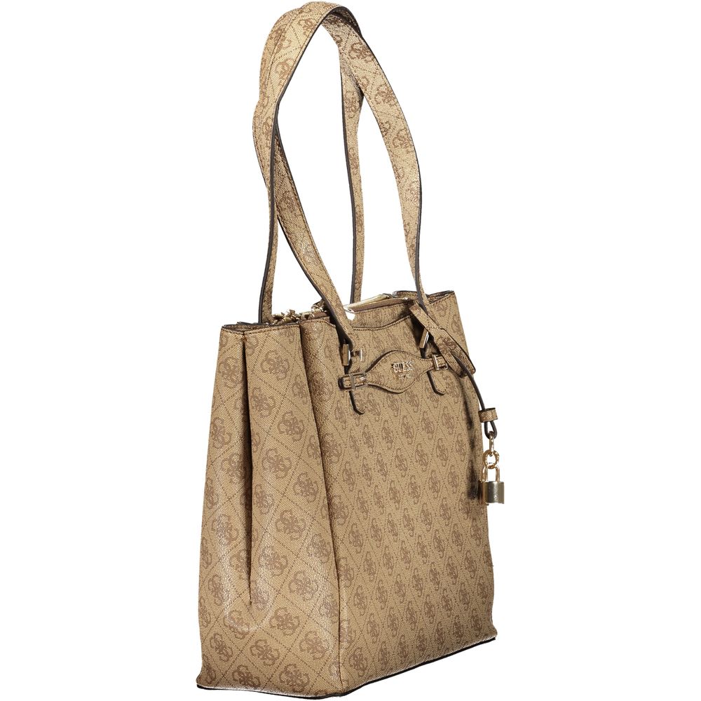 Guess Jeans Damen-Handtasche aus beigem Polyurethan