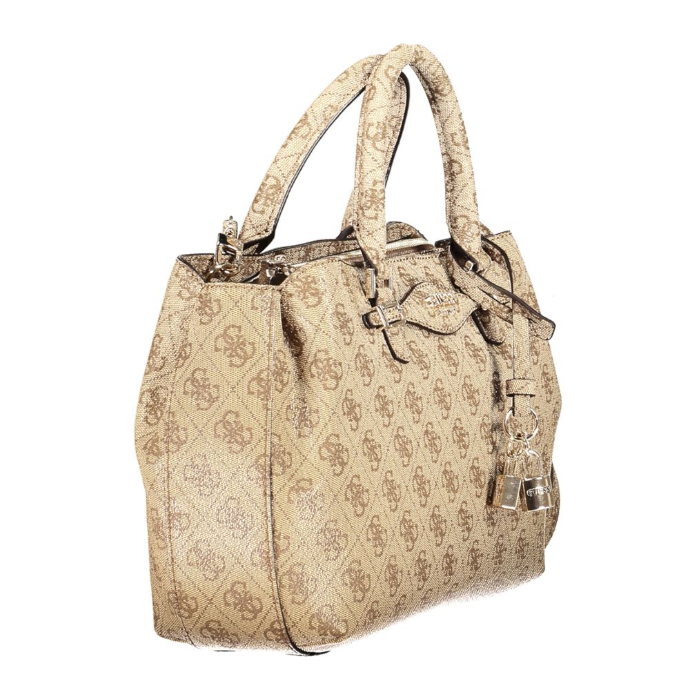 Guess Jeans Damen-Handtasche aus beigem Polyurethan