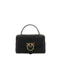 PINKO Schwarze Kalbsleder Bos Taurus Handtasche