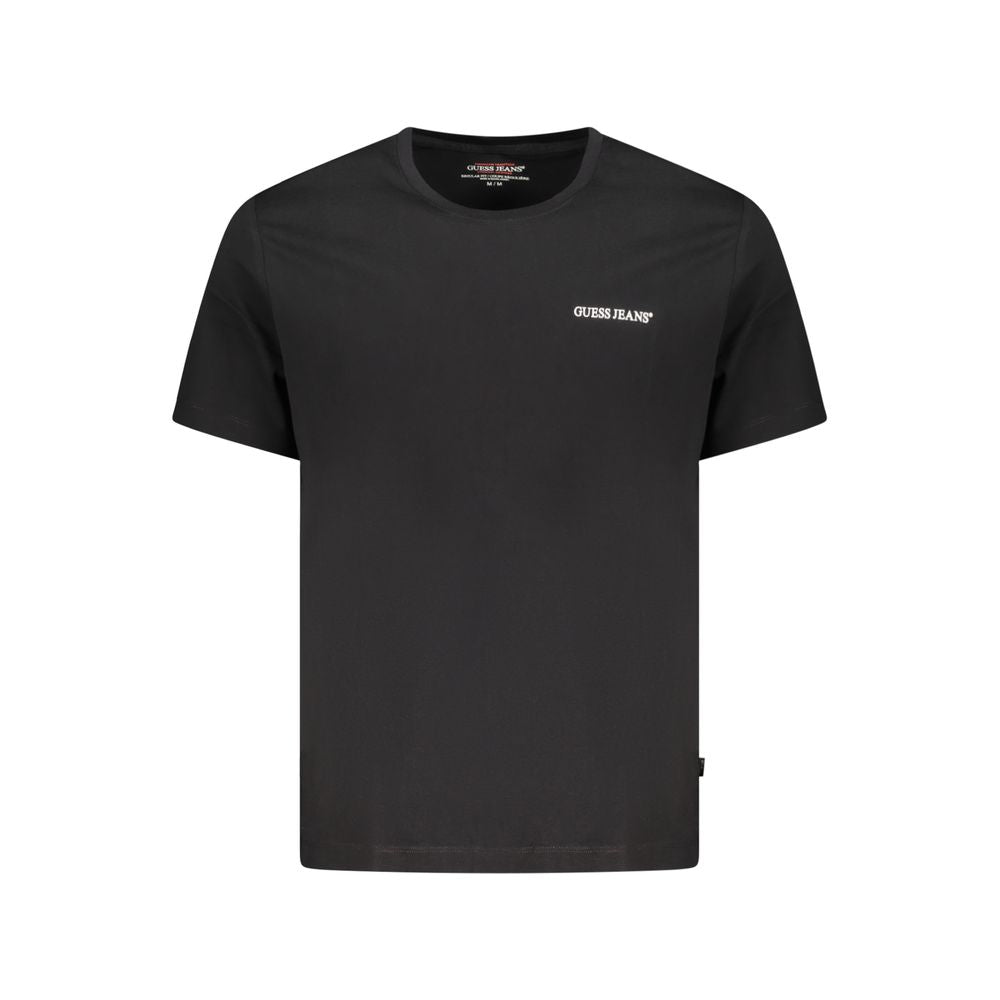 Guess Jeans Schwarzes Baumwoll-T-Shirt für Herren