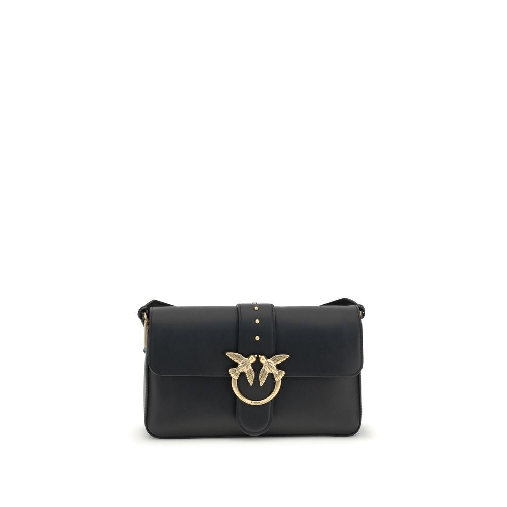 PINKO Schwarze Leder Umhängetasche