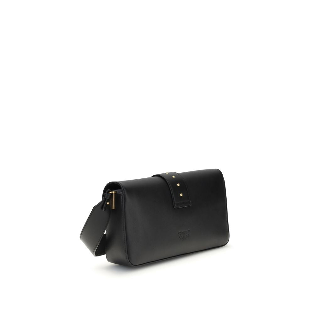 PINKO Schwarze Leder Umhängetasche