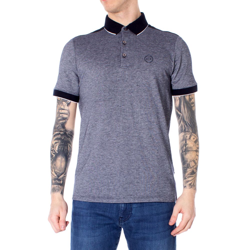 Armani Exchange Blaues Baumwoll-Polohemd