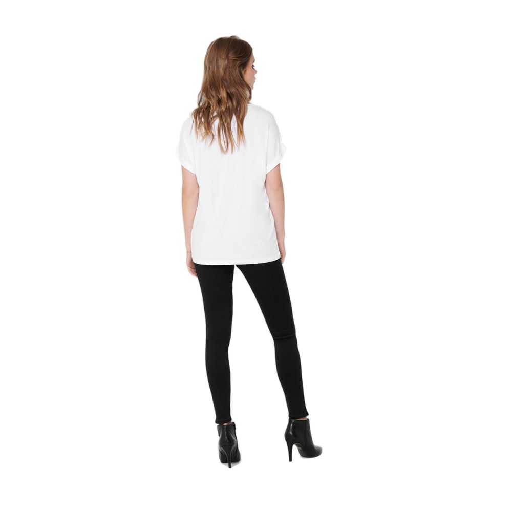 Only Weißes T-Shirt aus Polyester