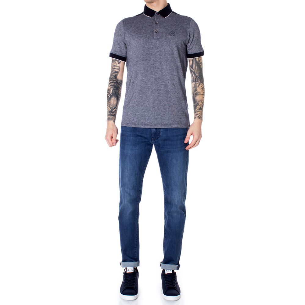 Armani Exchange Blaues Baumwoll-Polohemd