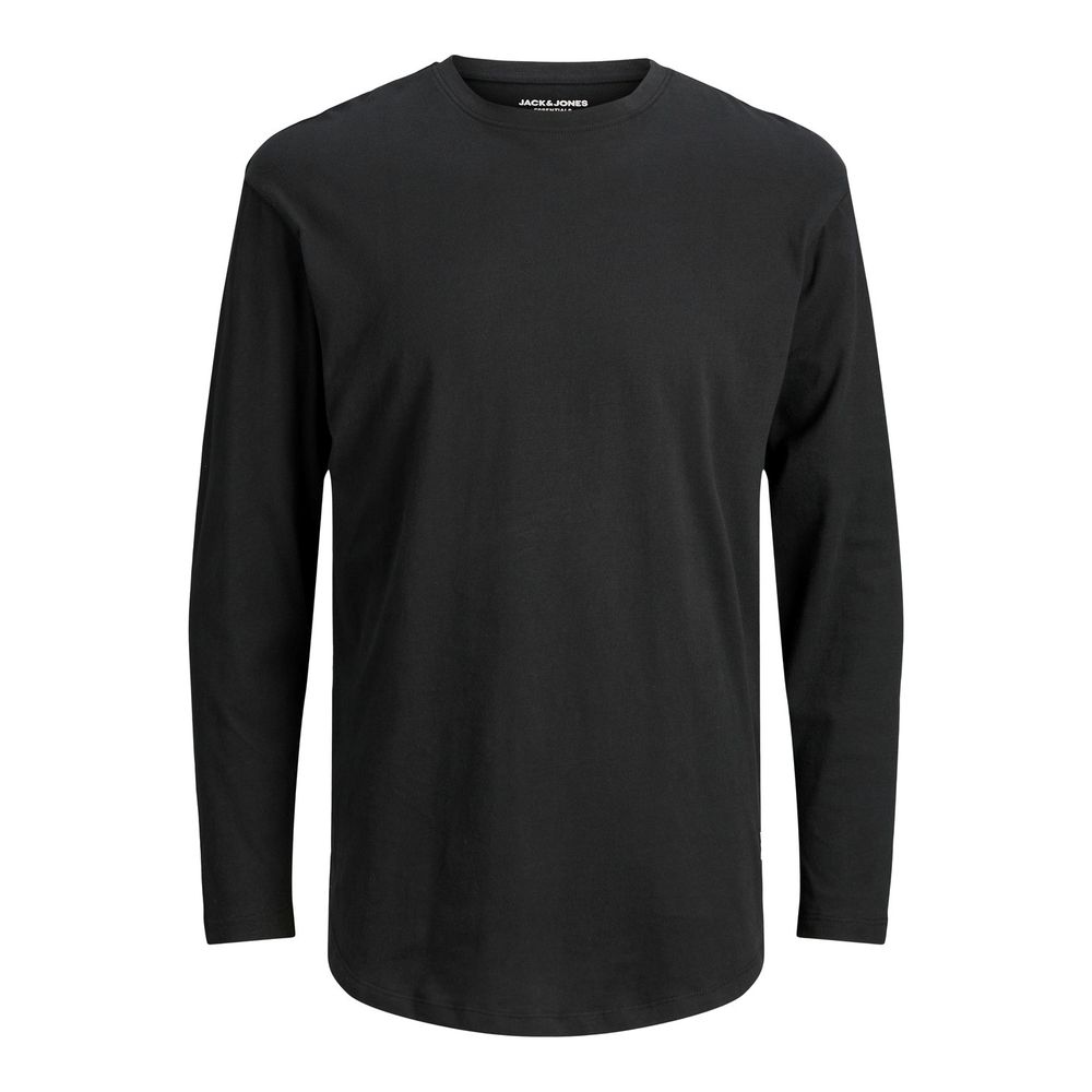 Jack Jones Schwarzes Langarm-T-Shirt aus Baumwolle