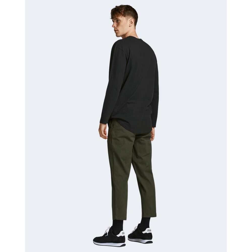Jack Jones Schwarzes Langarm-T-Shirt aus Baumwolle