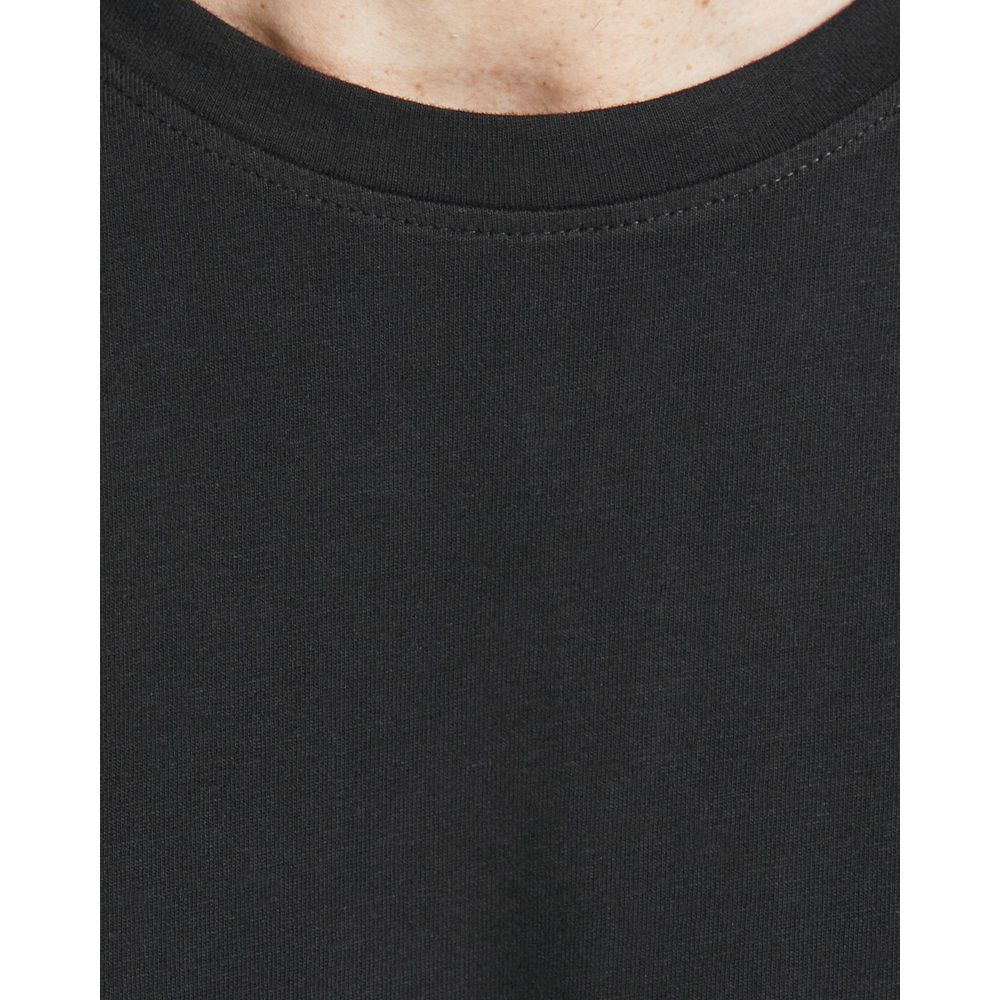 Jack Jones Schwarzes Langarm-T-Shirt aus Baumwolle