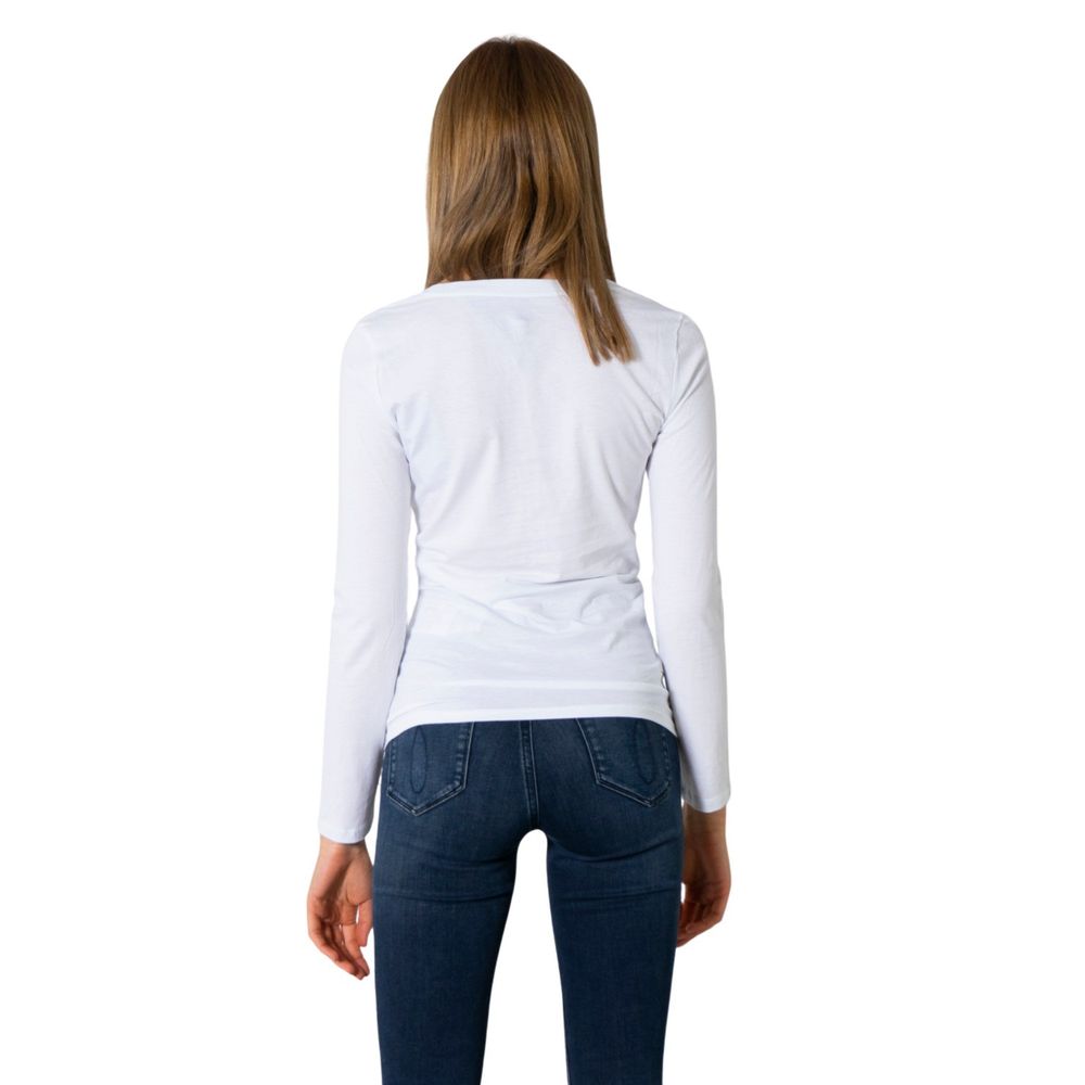 Armani Exchange Weißes Langarm-T-Shirt aus Baumwolle