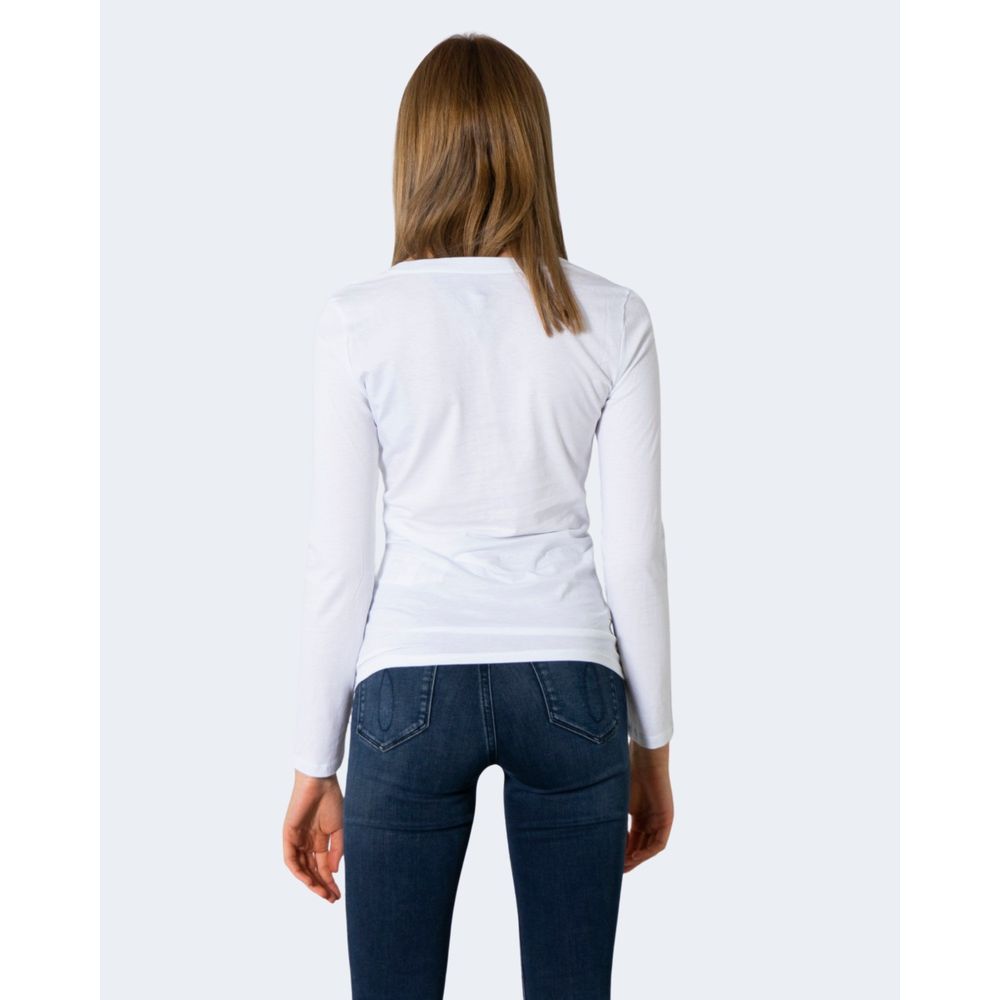 Armani Exchange Weißes Langarm-T-Shirt aus Baumwolle