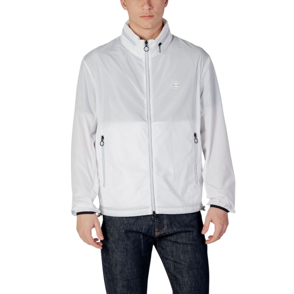 Armani Exchange Weiße Shell-Jacke aus Polyester