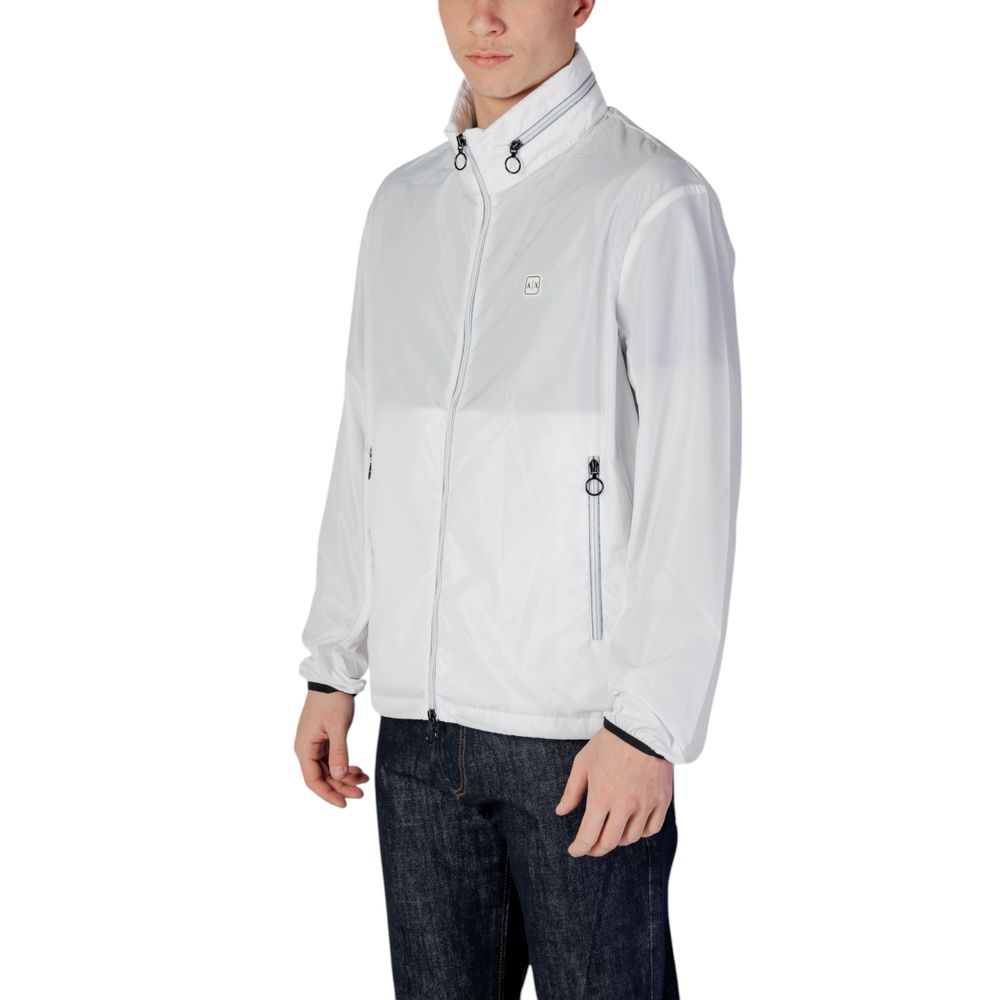 Armani Exchange Weiße Shell-Jacke aus Polyester