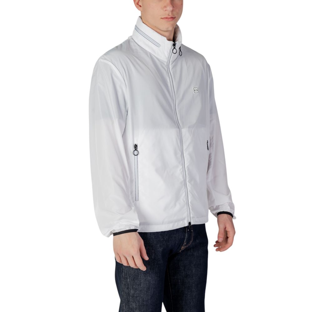 Armani Exchange Weiße Shell-Jacke aus Polyester