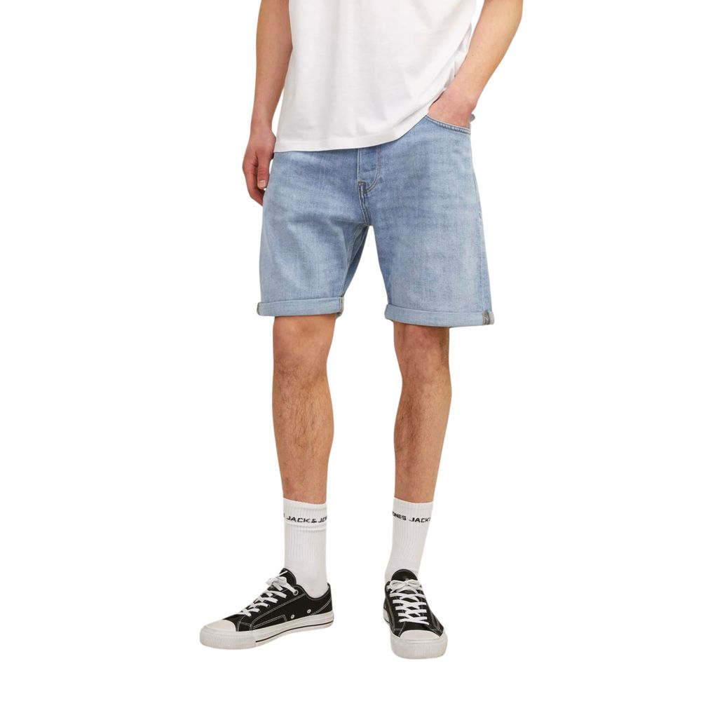 Jack Jones Hellblaue Baumwoll-Bermudashorts