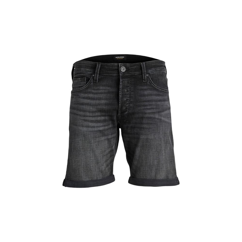 Jack Jones Schwarze Baumwoll-Bermudashorts