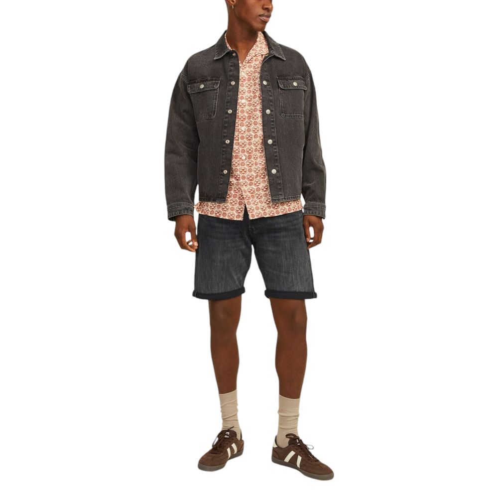 Jack Jones Schwarze Baumwoll-Bermudashorts