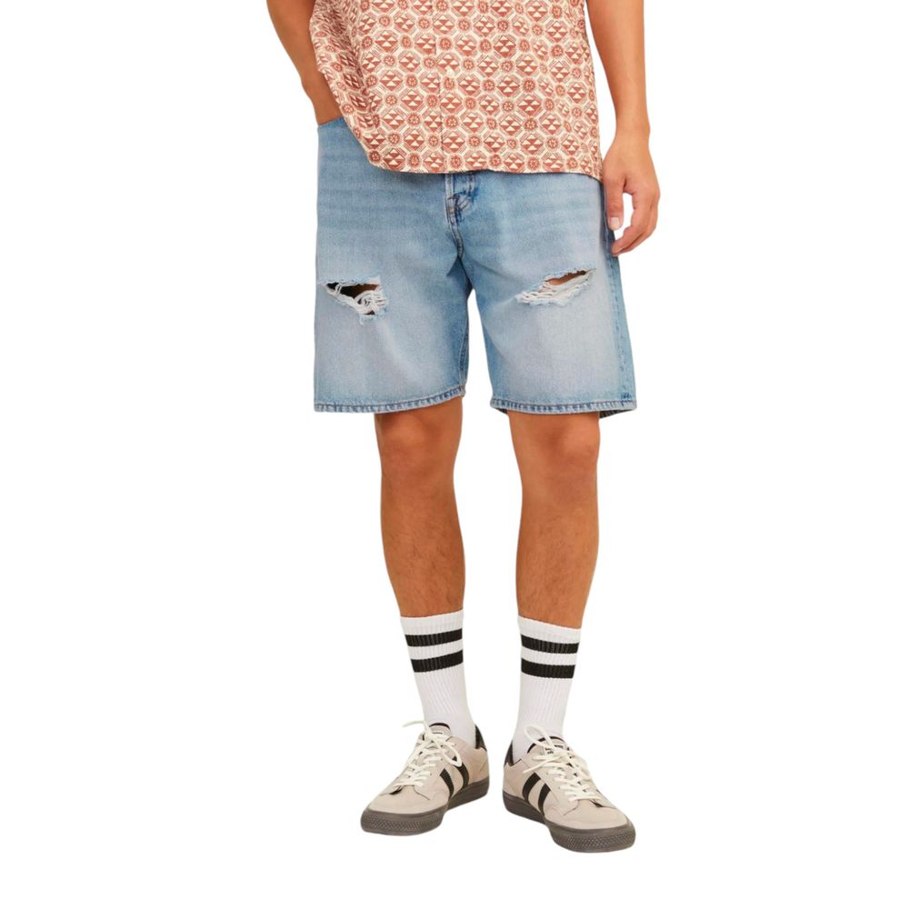 Jack Jones Hellblaue Baumwoll-Bermudashorts
