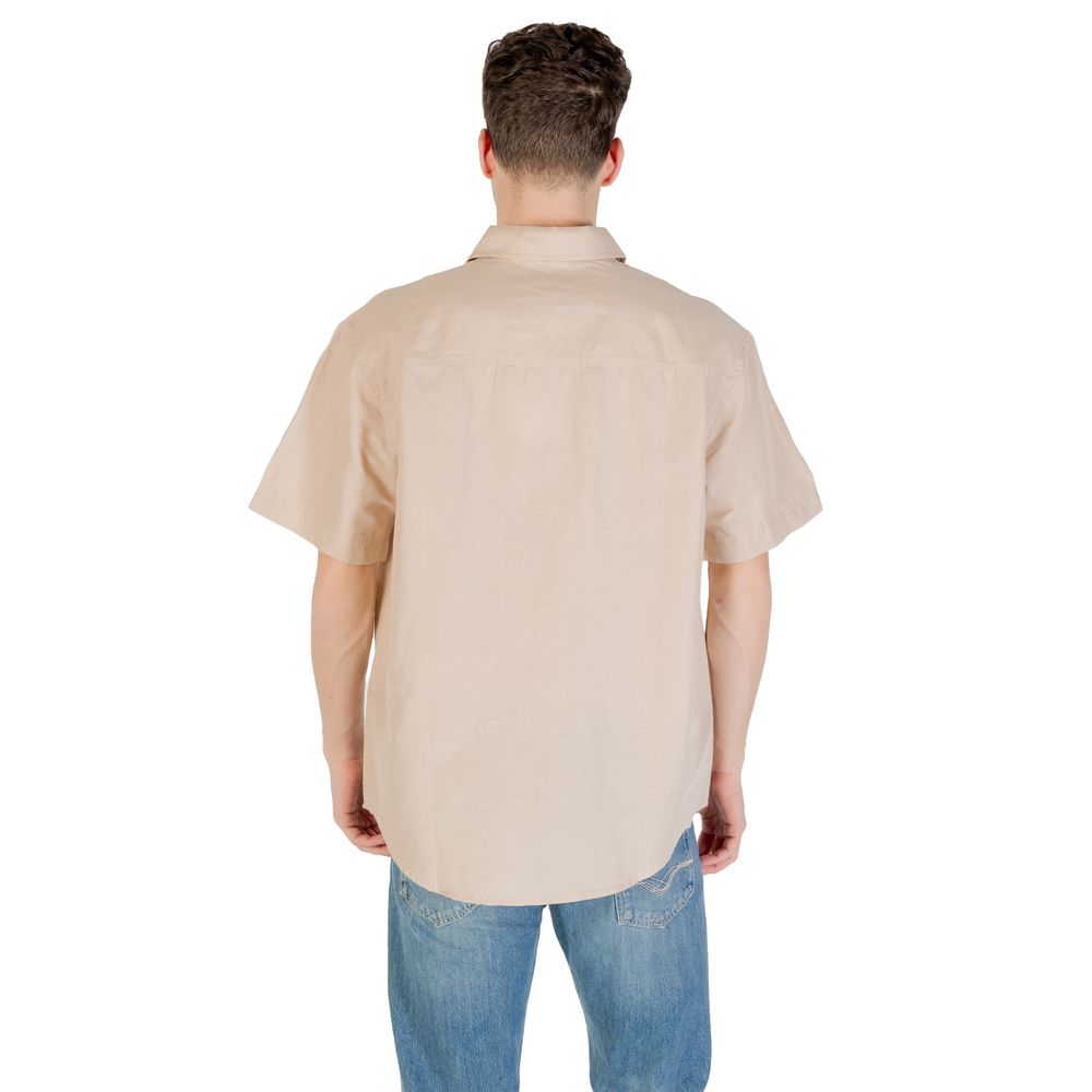 Calvin Klein Jeans Beige Leinen Kurzarmhemd