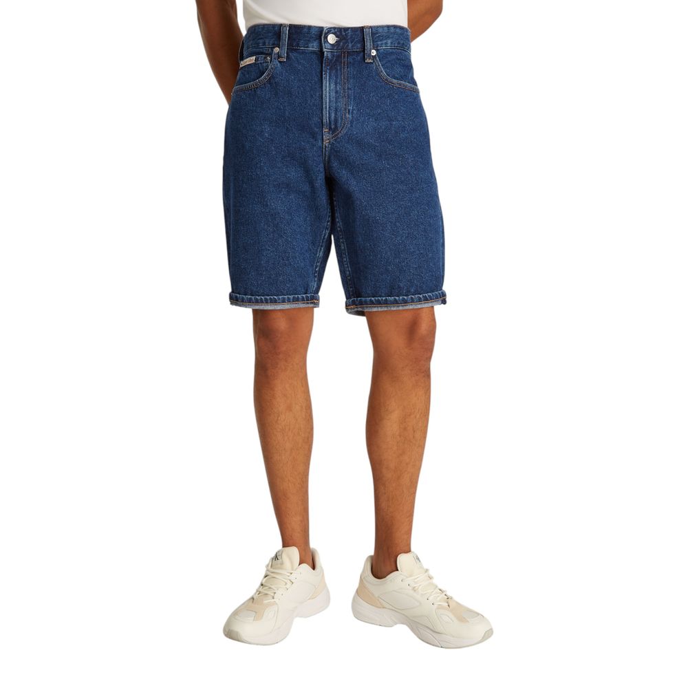 Calvin Klein Jeans Blaue Baumwoll-Bermudashorts
