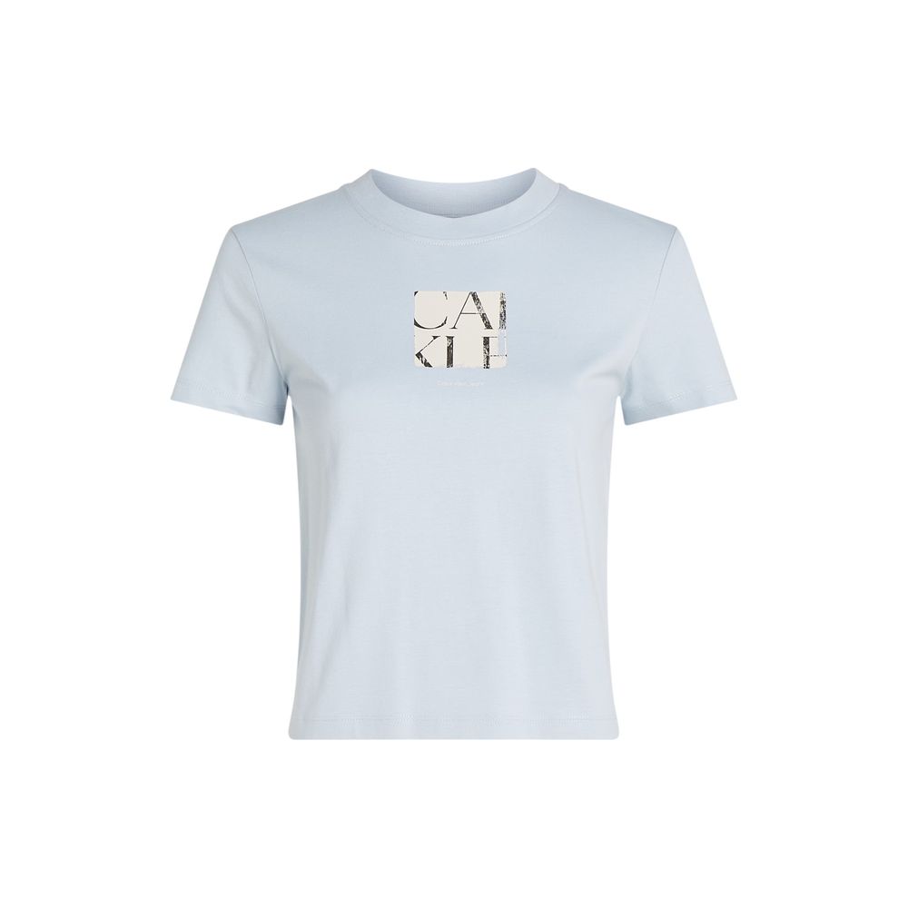 Calvin Klein Jeans Blaues T-Shirt aus recycelter Baumwolle