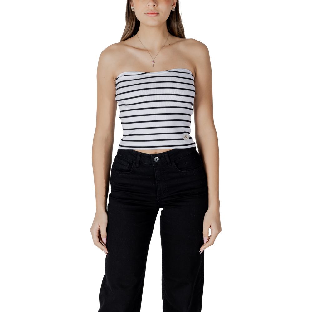 Calvin Klein Jeans Weißes Top aus recycelter Baumwolle