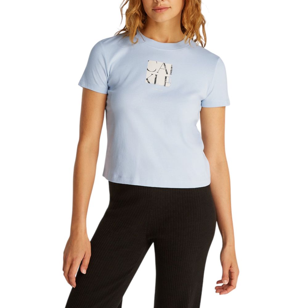 Calvin Klein Jeans Blaues T-Shirt aus recycelter Baumwolle