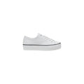 Calvin Klein Jeans Schwarze und weiße Plateau-Sneaker aus Leder