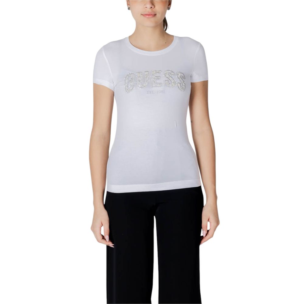Guess Weißes Baumwoll-T-Shirt