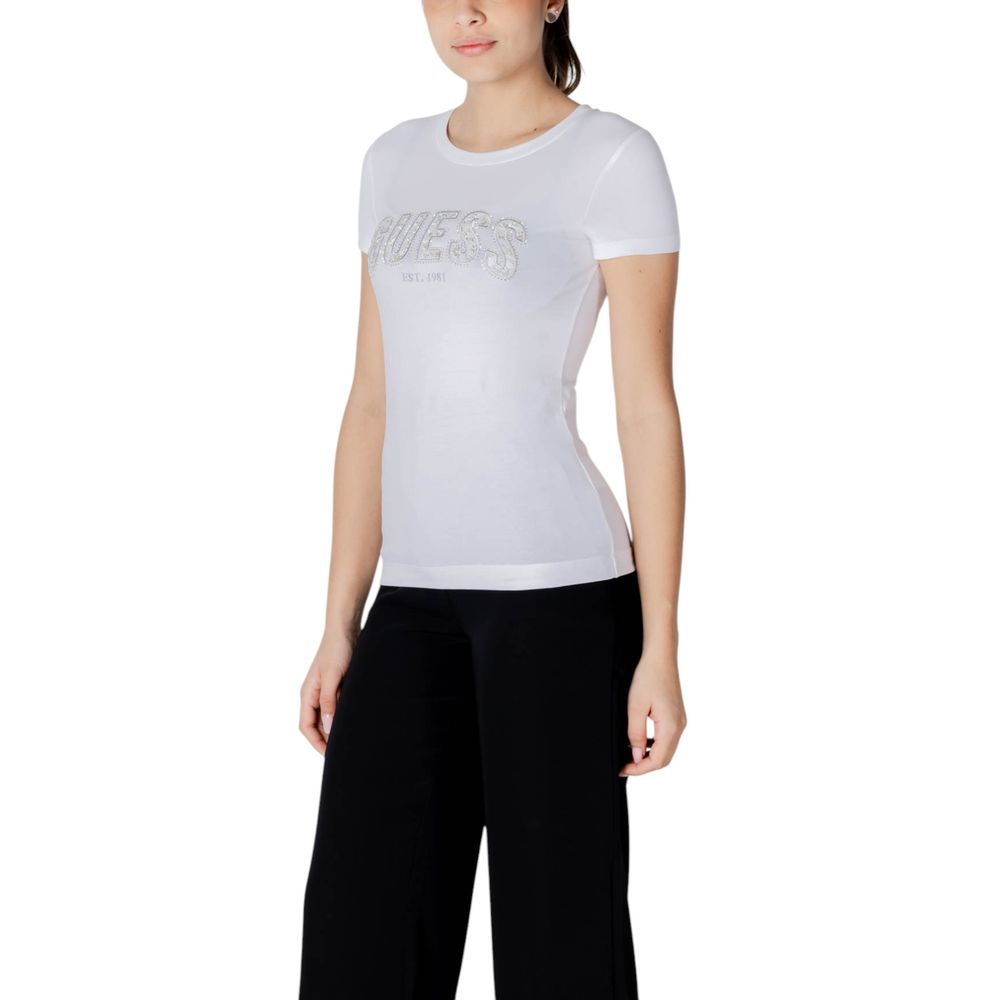 Guess Weißes Baumwoll-T-Shirt