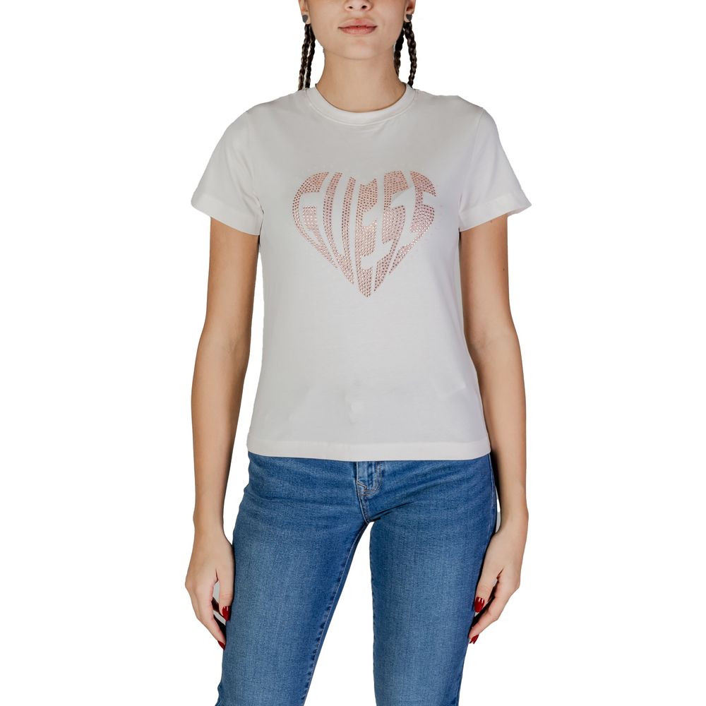 Guess Active Cremefarbenes Baumwoll-T-Shirt