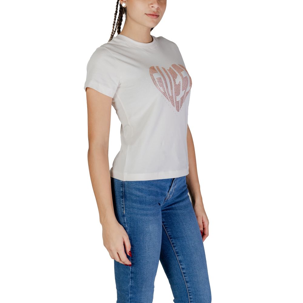 Guess Active Cremefarbenes Baumwoll-T-Shirt