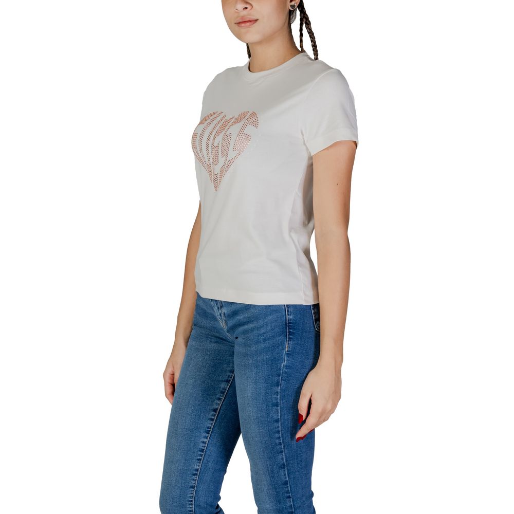 Guess Active Cremefarbenes Baumwoll-T-Shirt