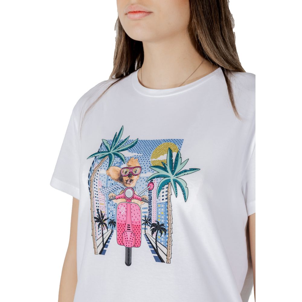 Liu Jo Weißes Baumwoll-T-Shirt