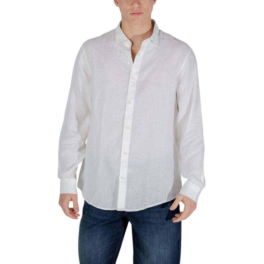 Armani Exchange Weißes Leinenhemd