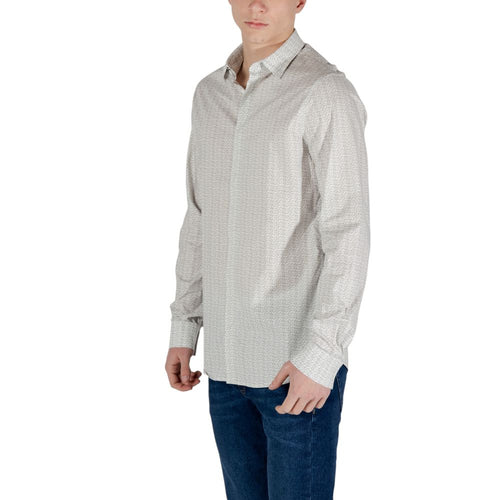 Armani Exchange Cremefarbenes Baumwollhemd