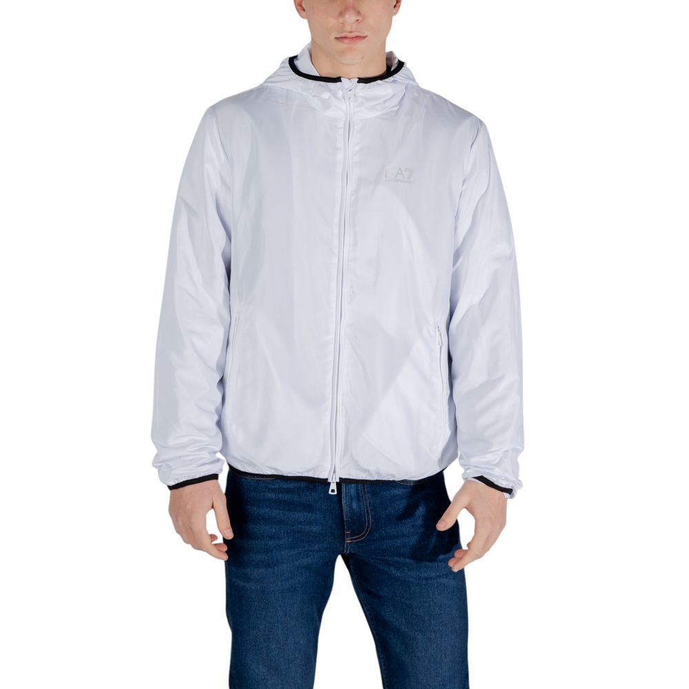 EA7 Emporio Armani Weiße Shell-Jacke aus Polyester
