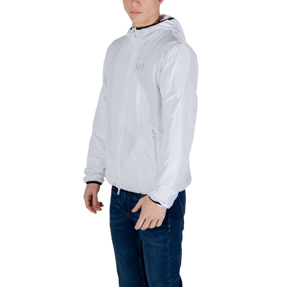 EA7 Emporio Armani Weiße Shell-Jacke aus Polyester