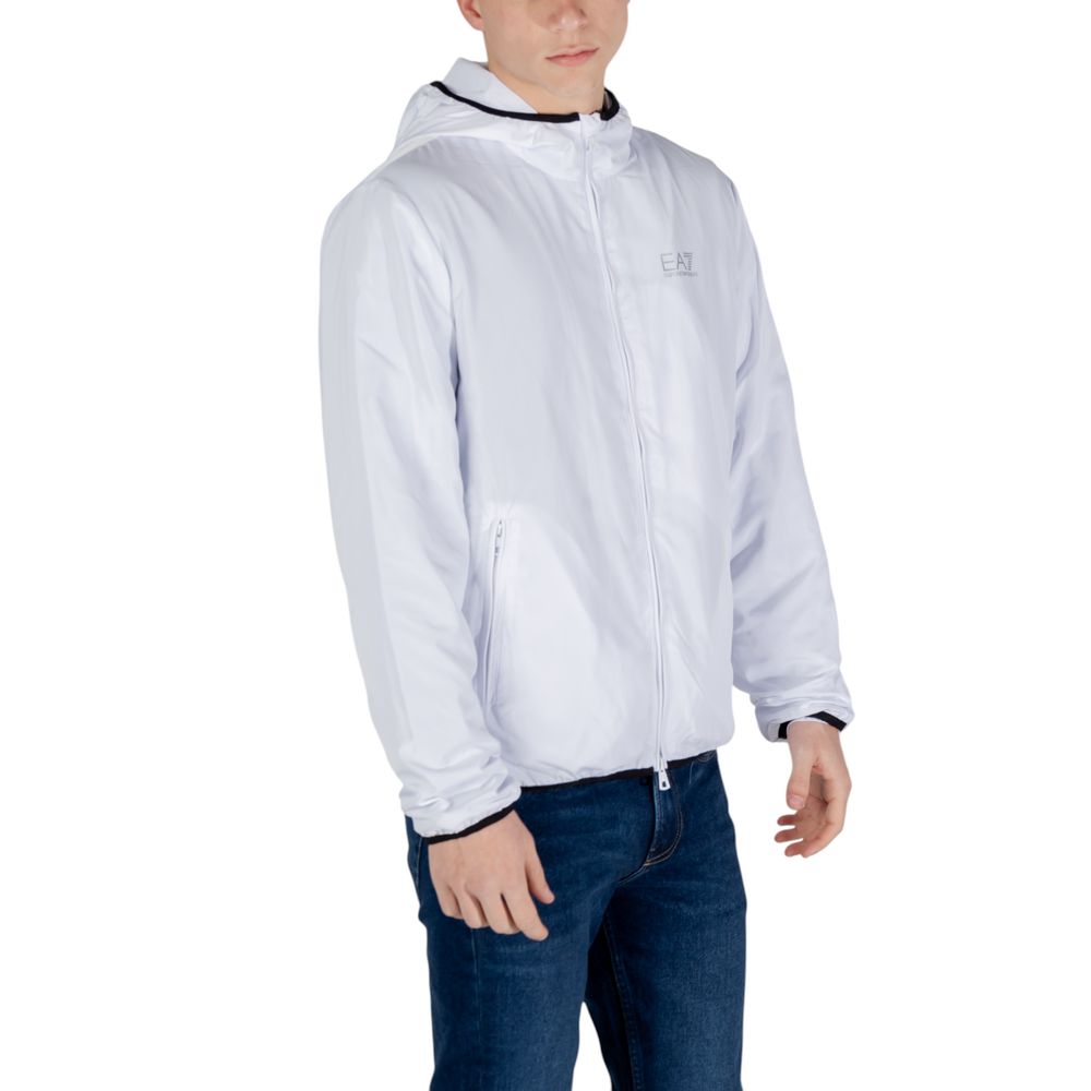 EA7 Emporio Armani Weiße Shell-Jacke aus Polyester