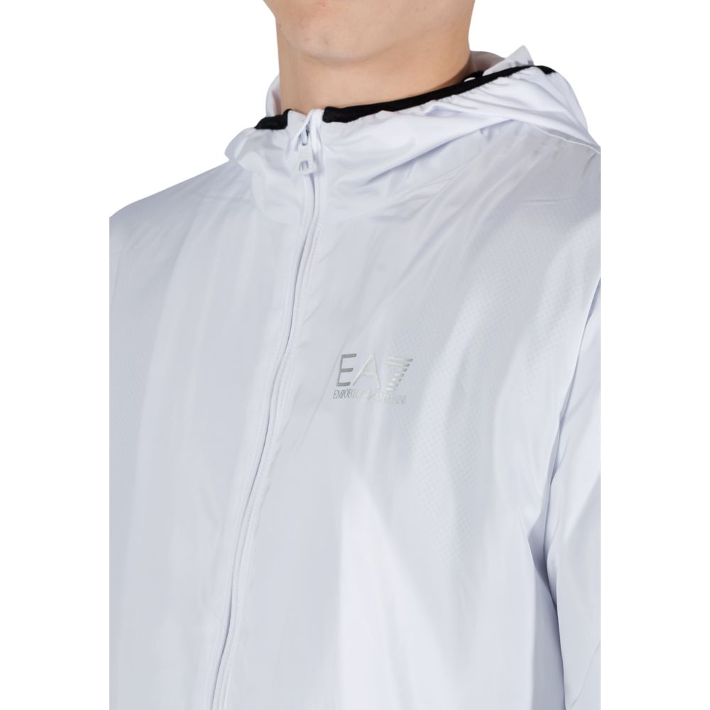 EA7 Emporio Armani Weiße Shell-Jacke aus Polyester