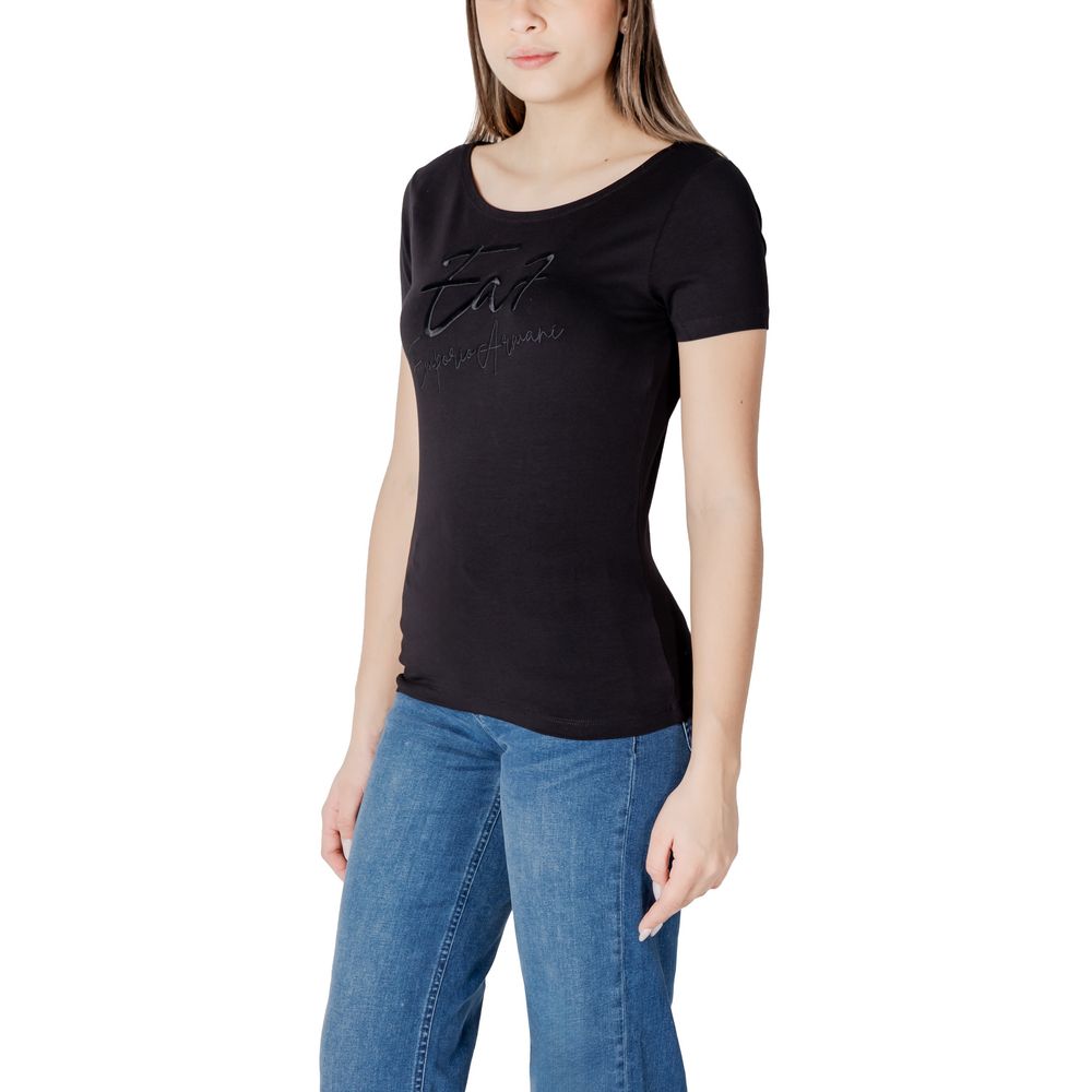 EA7 Emporio Armani Schwarzes Baumwoll-T-Shirt