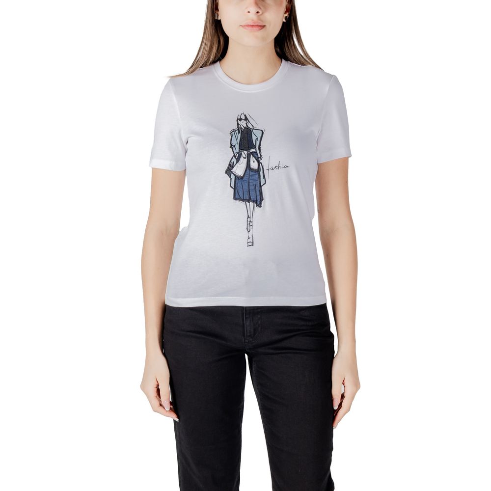 Only Weißes Bio-Baumwoll-Langarm-T-Shirt