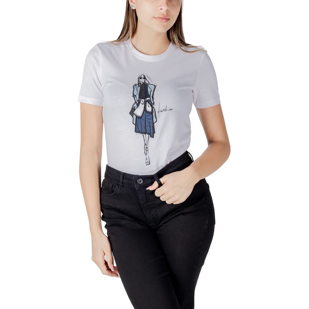 Only Weißes Bio-Baumwoll-Langarm-T-Shirt