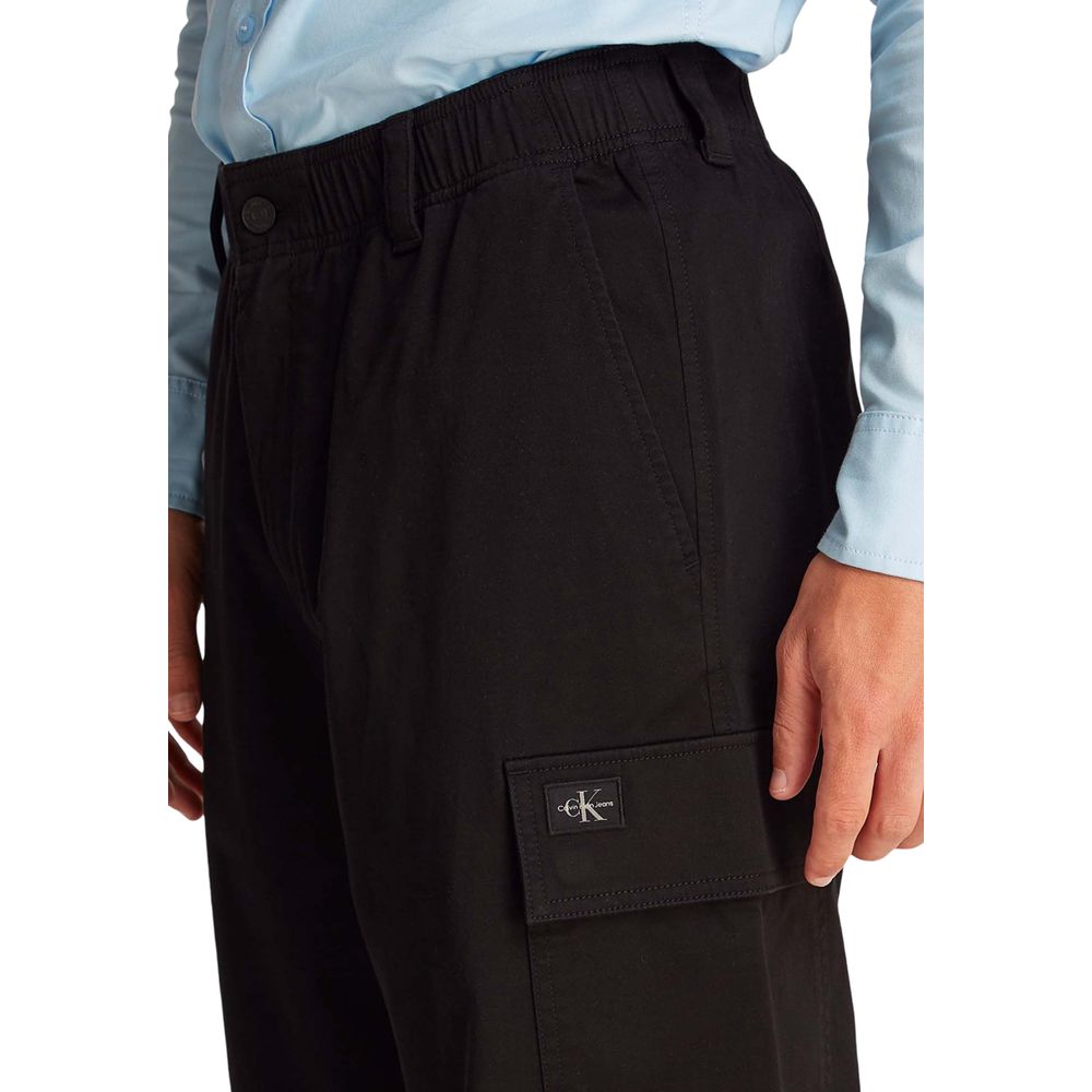 Calvin Klein Jeans Schwarze Cargo-Hose aus Baumwolle