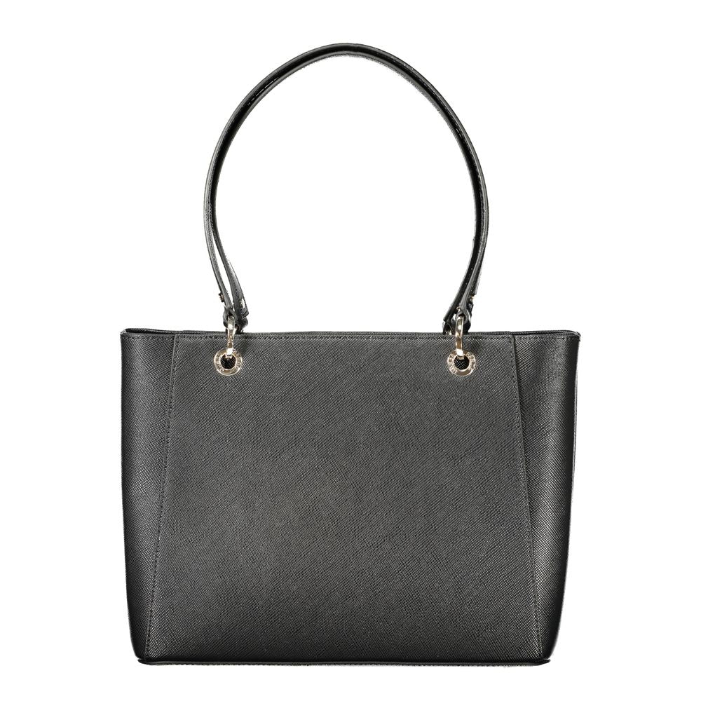 Guess Jeans Schwarze Damen-Handtasche aus Polyurethan