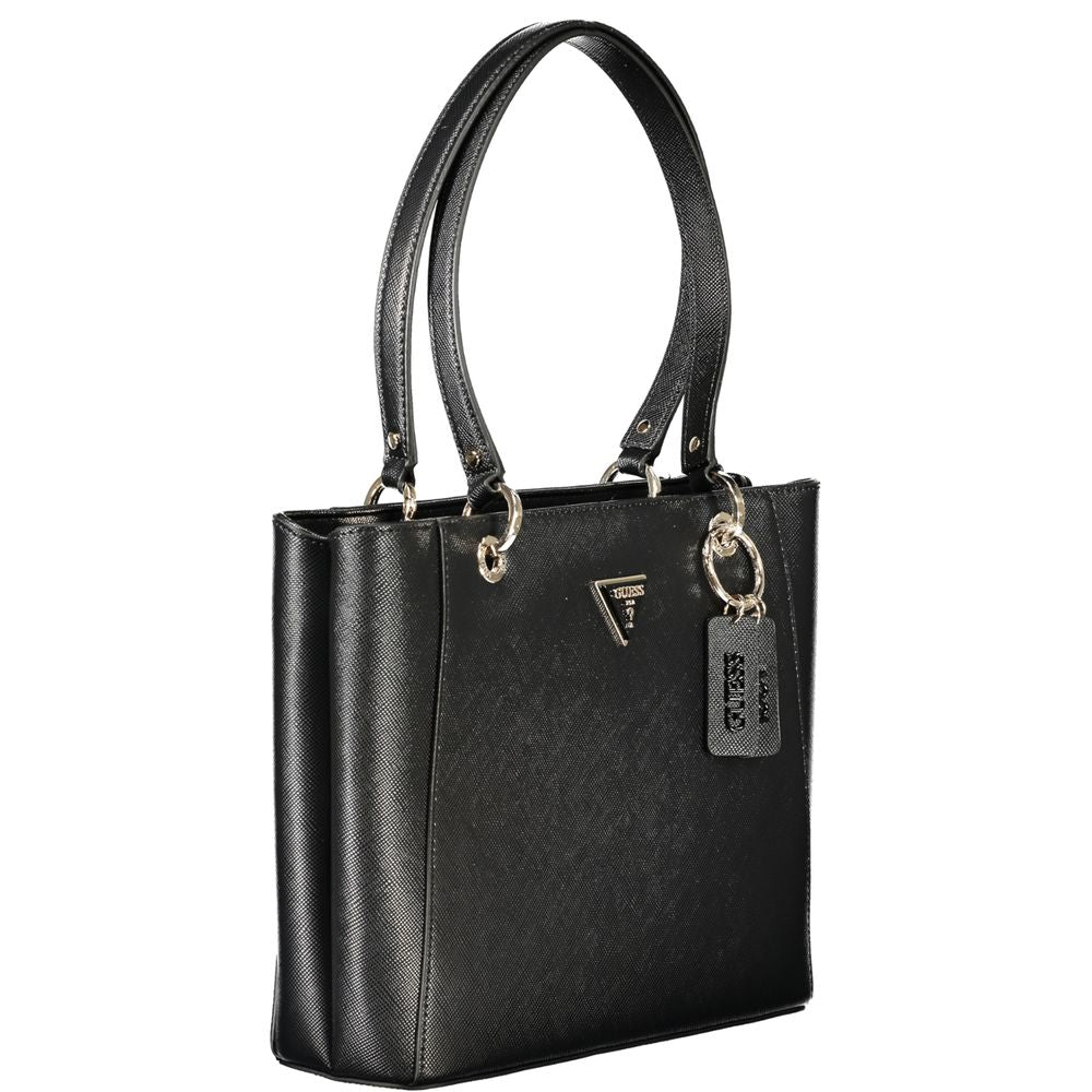 Guess Jeans Schwarze Damen-Handtasche aus Polyurethan