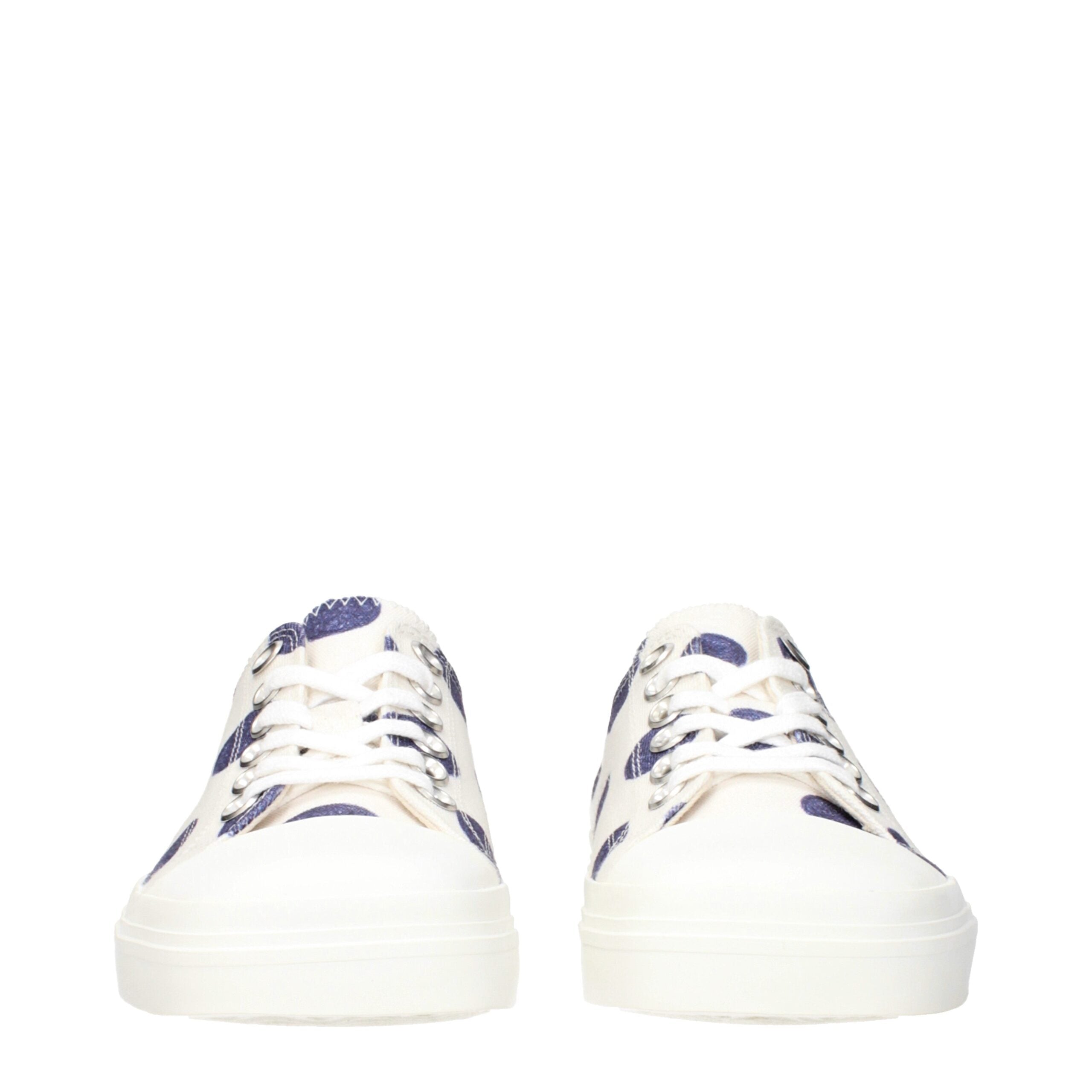 Moschino Weiße Stoff-Sneaker mit niedrigem Schaft